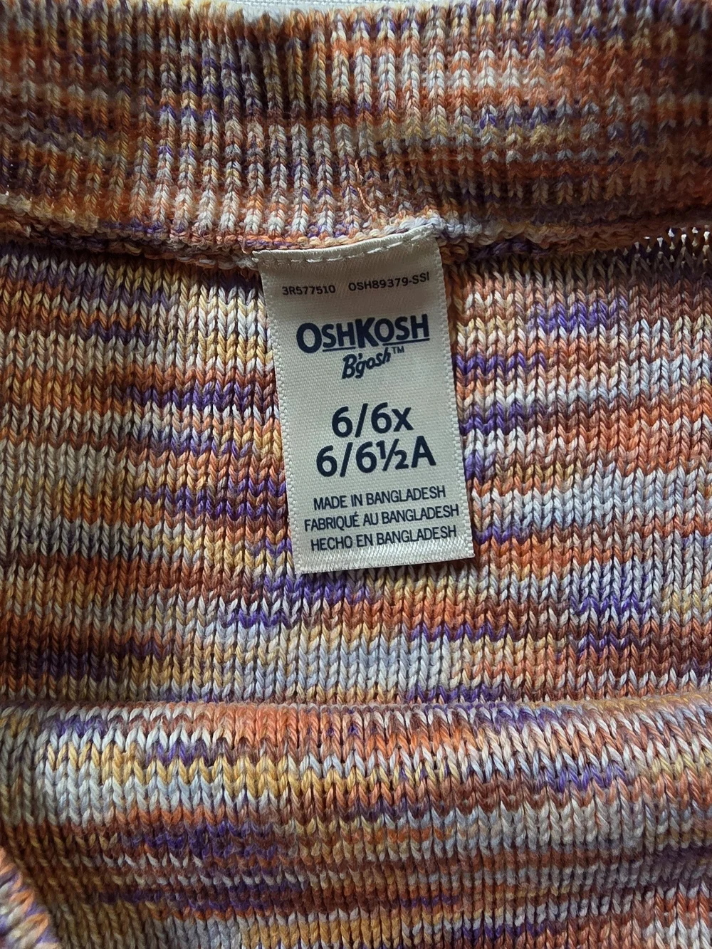 Girls Size 6 6X Fall Outfit Set - OshKosh Space Dye Sweater & YMI Flare Jeans